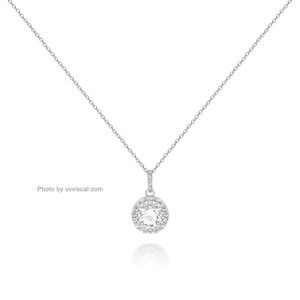 Sterling Silver 925 Cubic Zircon Pendant Necklace